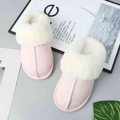 Faux Suede Center Seam Slippers - ALLRJ