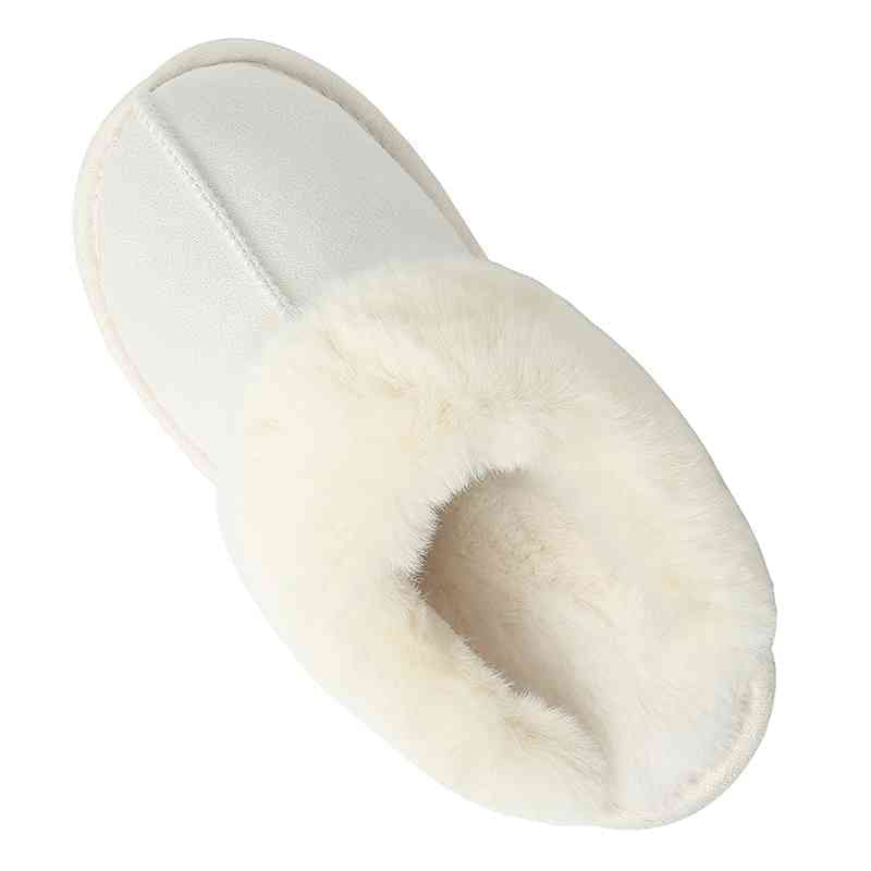 Faux Suede Center Seam Slippers - ALLRJ
