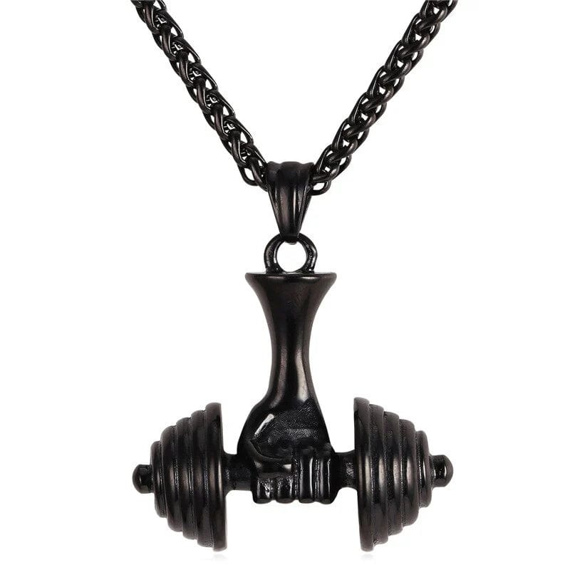 Gorilla swole titanium steel dumbbell necklace - ALLRJ