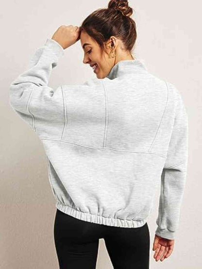 Half - Zip Long Sleeve Sweatshirt - ALLRJ