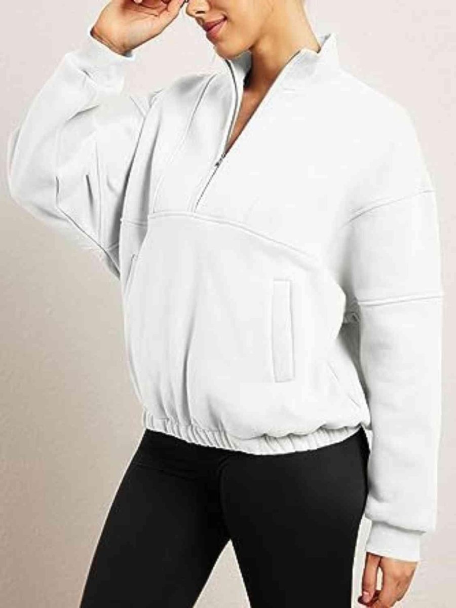 Half - Zip Long Sleeve Sweatshirt - ALLRJ