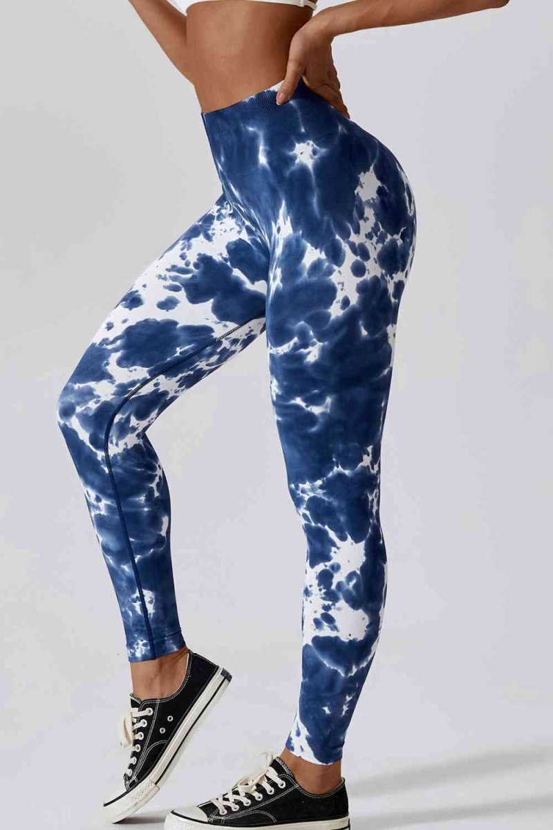 High Waist Tie - Dye Long Sports Pants - ALLRJ