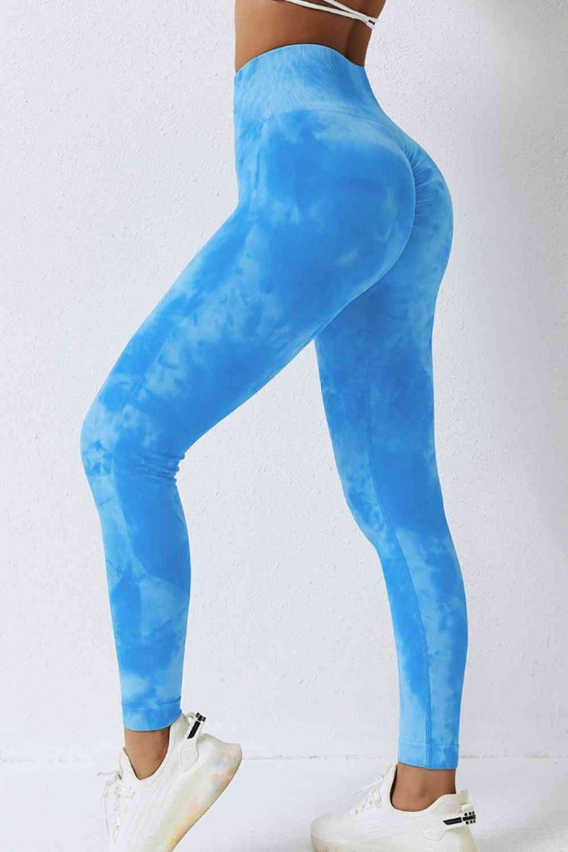 High Waist Tie - Dye Long Sports Pants - ALLRJ