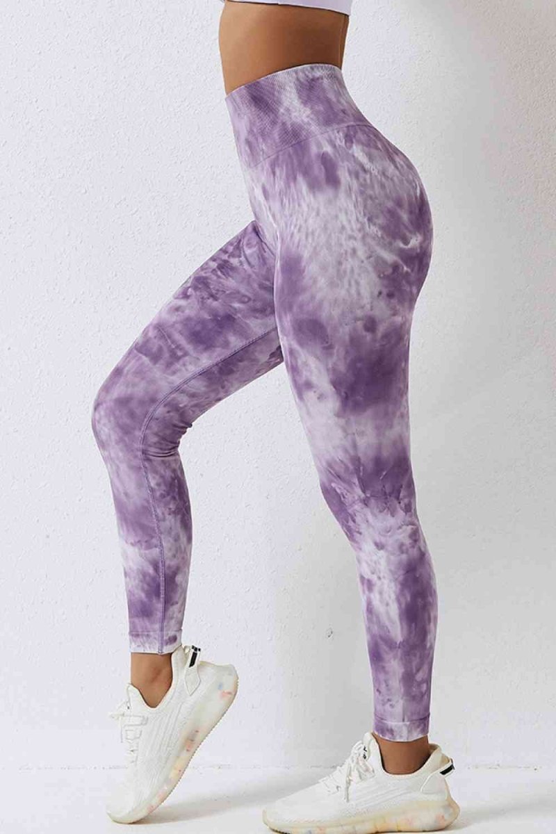 High Waist Tie - Dye Long Sports Pants - ALLRJ