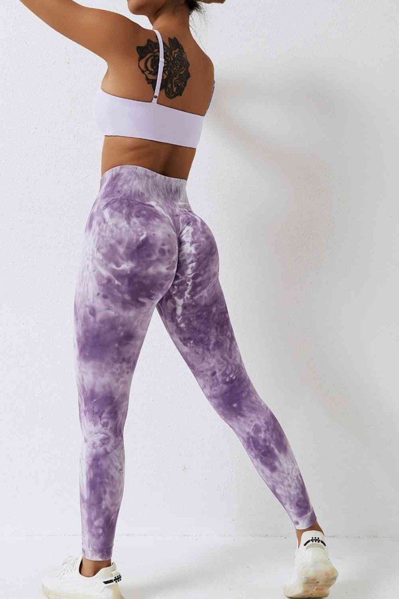 High Waist Tie - Dye Long Sports Pants - ALLRJ