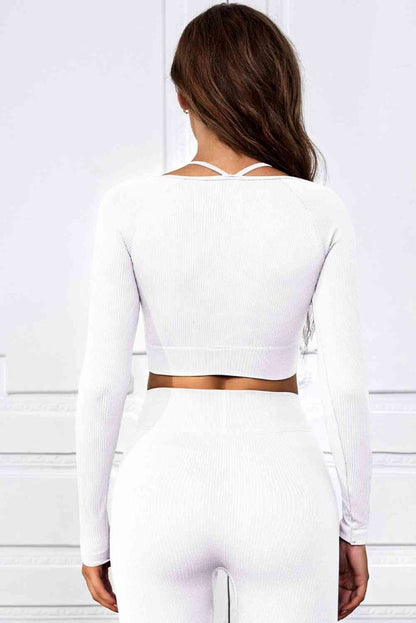 Long Sleeve Cropped Sports Top - ALLRJ