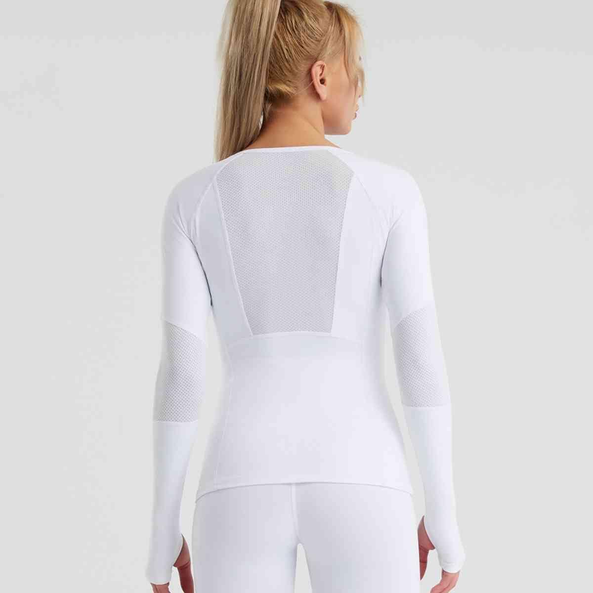 Long Sleeve Round Neck Sports Top - ALLRJ
