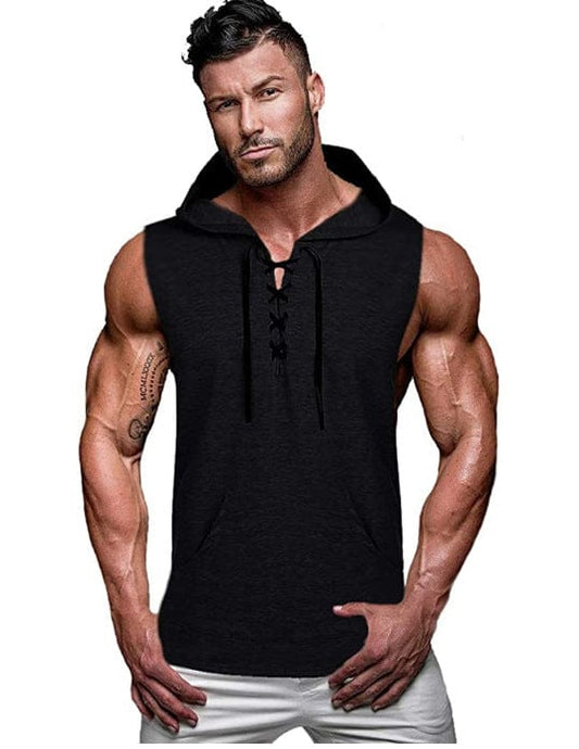 Men's sleeveless muscle hoodie - ALLRJ