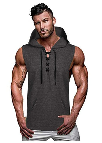 Men's sleeveless muscle hoodie - ALLRJ