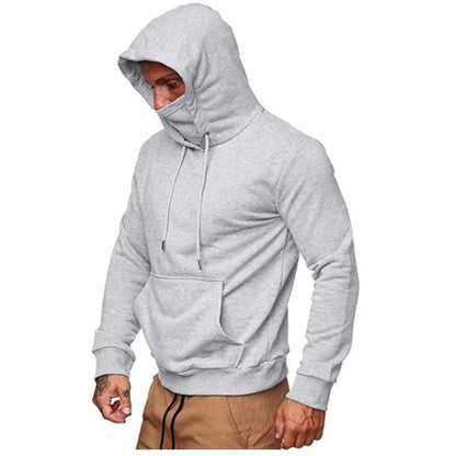 Men's Solid Color Fleece Hooded Sweatshirt - ALLRJ