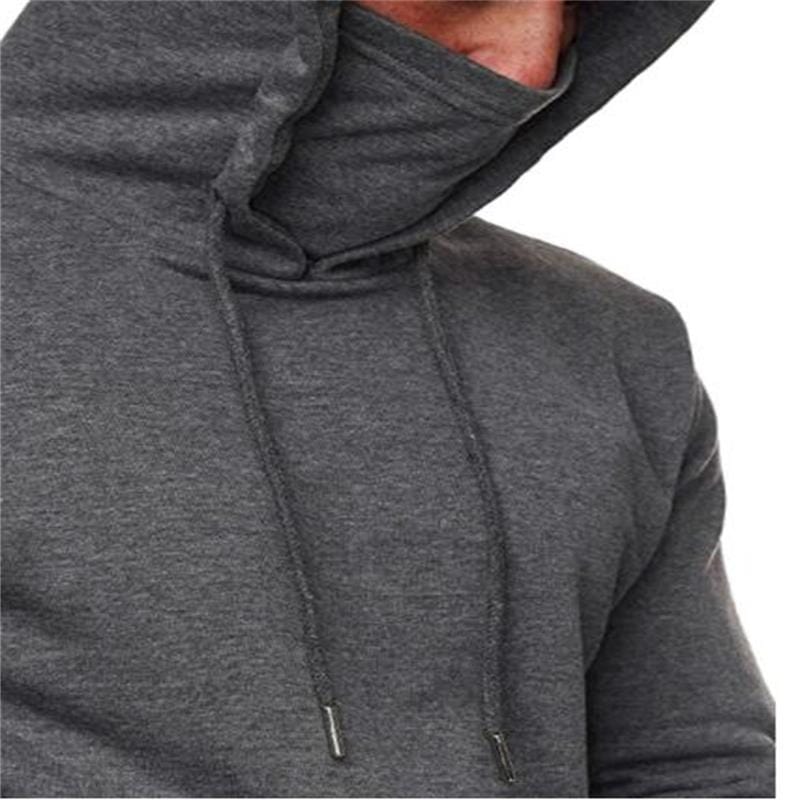 Men's Solid Color Fleece Hooded Sweatshirt - ALLRJ