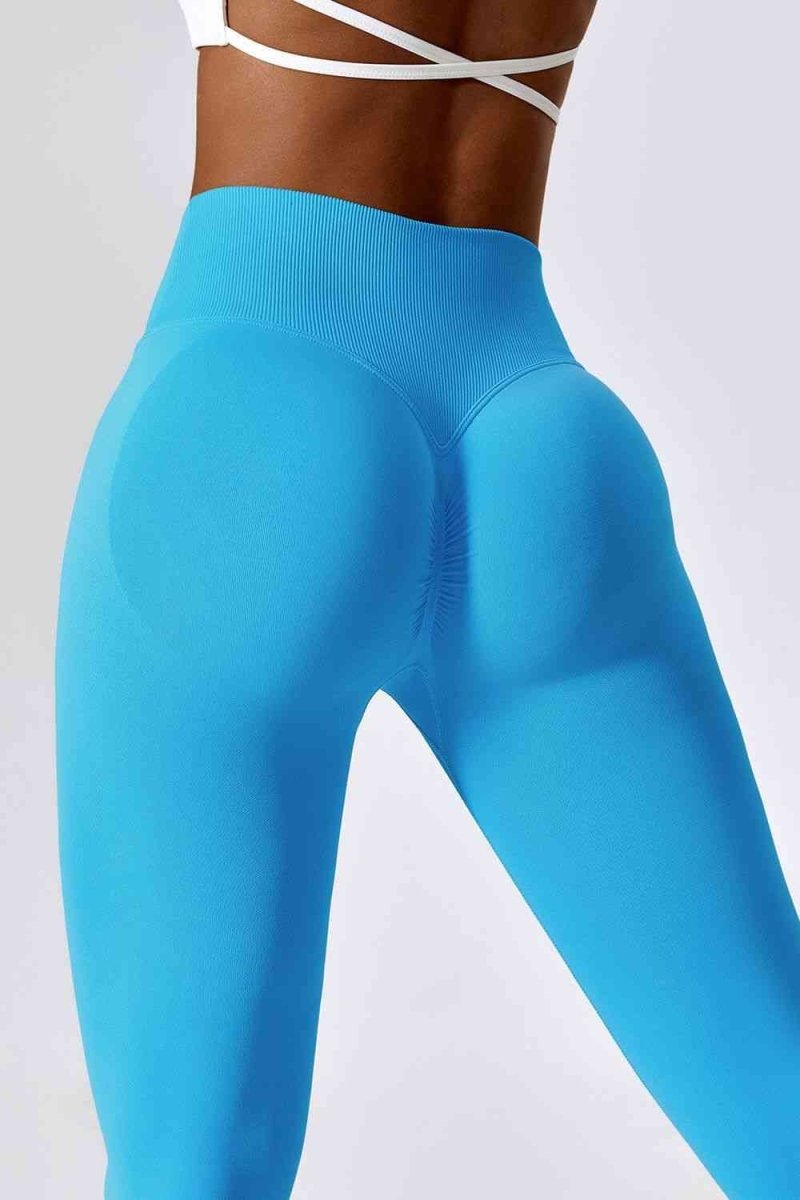 Slim Fit Wide Waistband Sports Leggings - ALLRJ