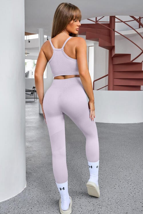 Tank Cropped Active Top and Pants Set - ALLRJ