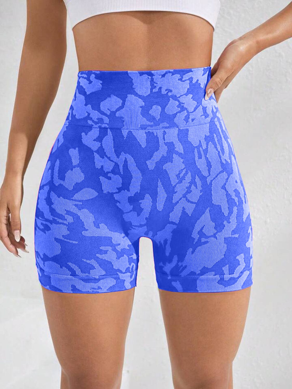 Trendsi ACTIVE SHORTS Printed High Waist Active Shorts