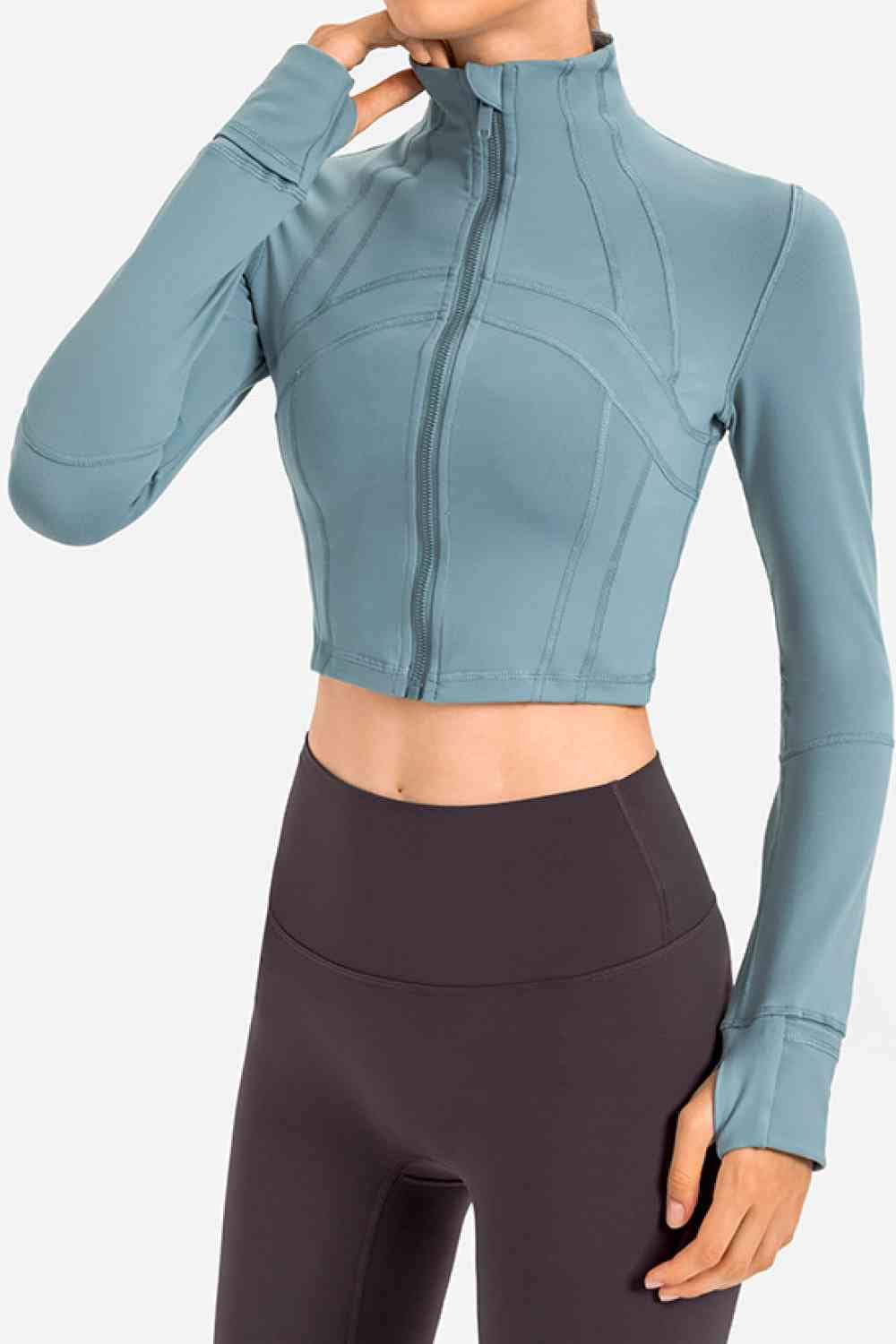 Zip Front Cropped Sports Jacket - ALLRJ