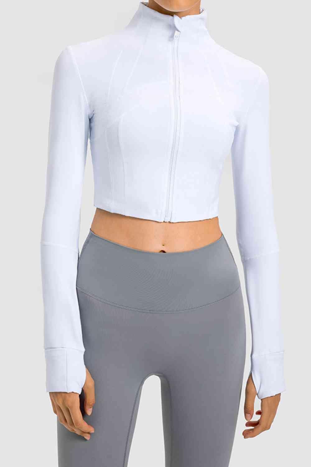 Zip Front Cropped Sports Jacket - ALLRJ