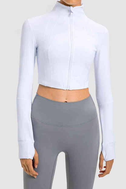 Zip Front Cropped Sports Jacket - ALLRJ