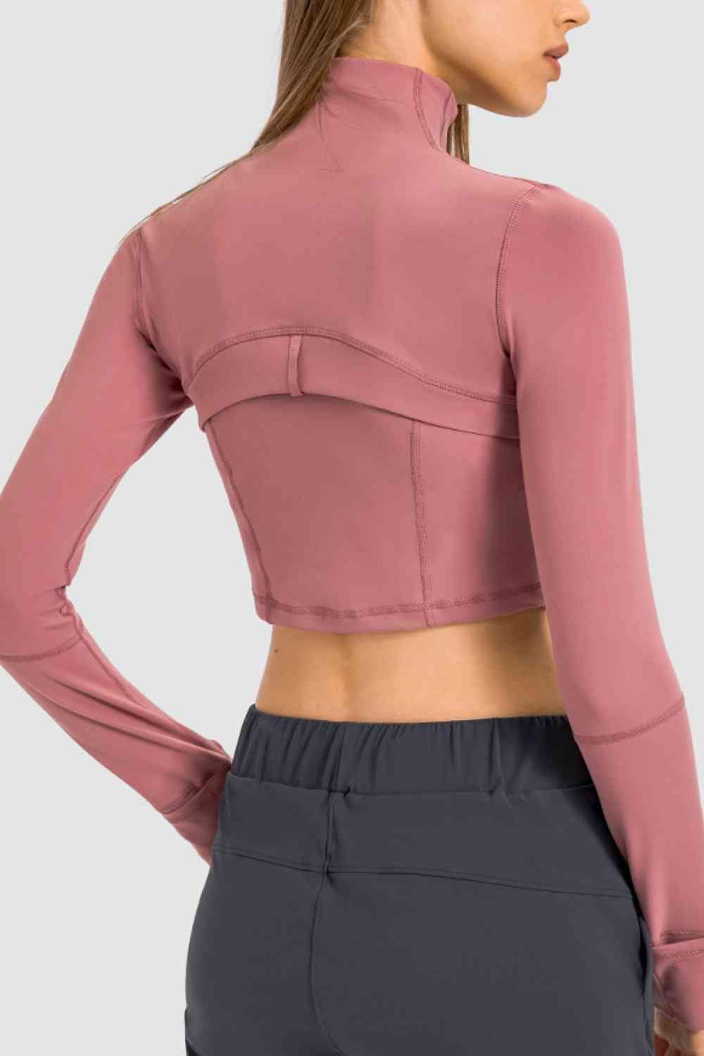Zip Front Cropped Sports Jacket - ALLRJ