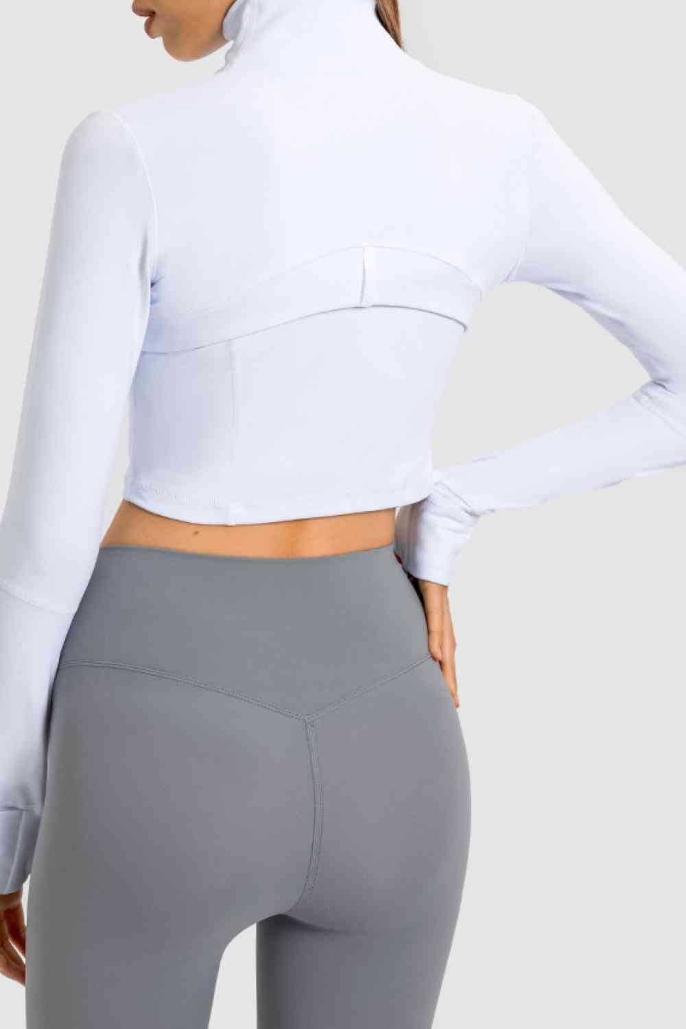 Zip Front Cropped Sports Jacket - ALLRJ