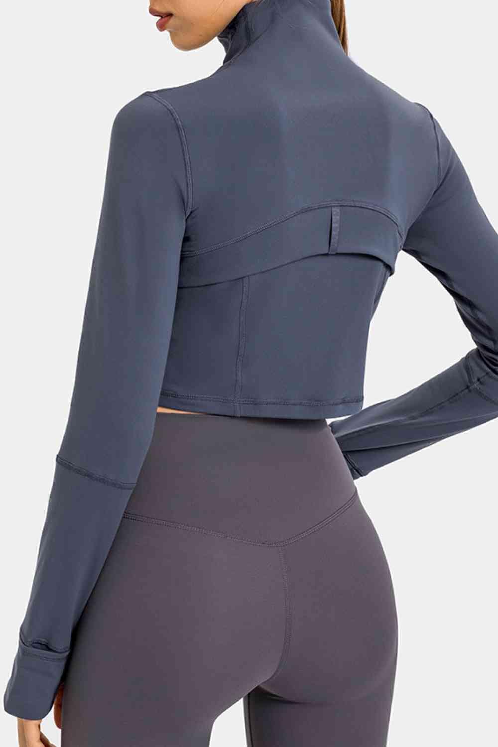 Zip Front Cropped Sports Jacket - ALLRJ