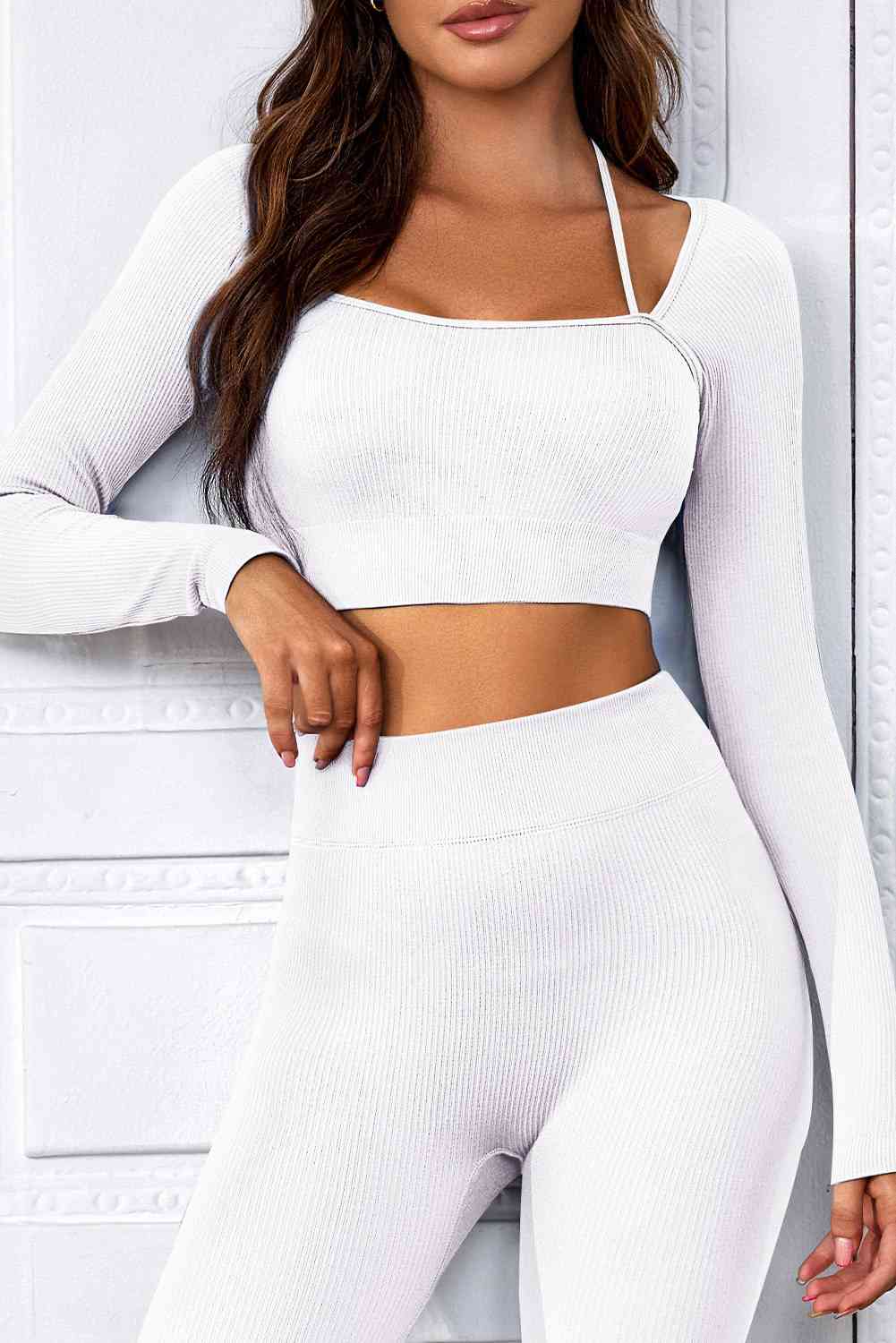 Trendsi cropped top White / S Long Sleeve Cropped Sports Top