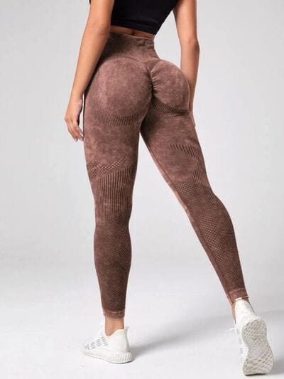 Trendsi High waist butt lift leggings Chestnut / S High Waist Active Pants