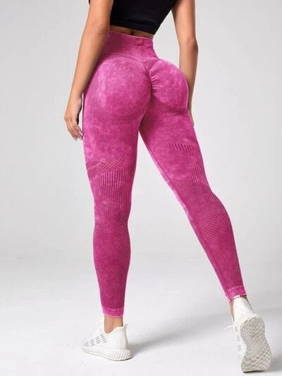 Trendsi High waist butt lift leggings Deep Rose / S High Waist Active Pants