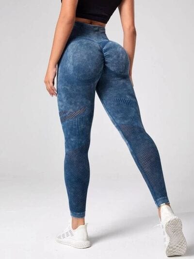 Trendsi High waist butt lift leggings Dusty  Blue / S High Waist Active Pants
