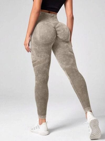 Trendsi High waist butt lift leggings Khaki / S High Waist Active Pants