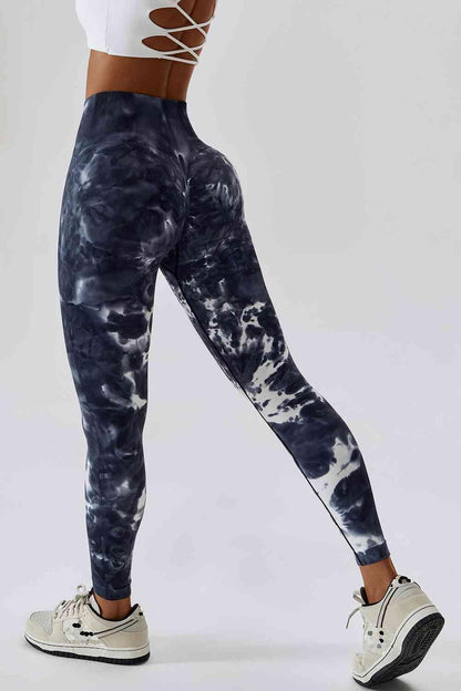 Trendsi leggins Black / S High Waist Tie-Dye Long Sports Pants