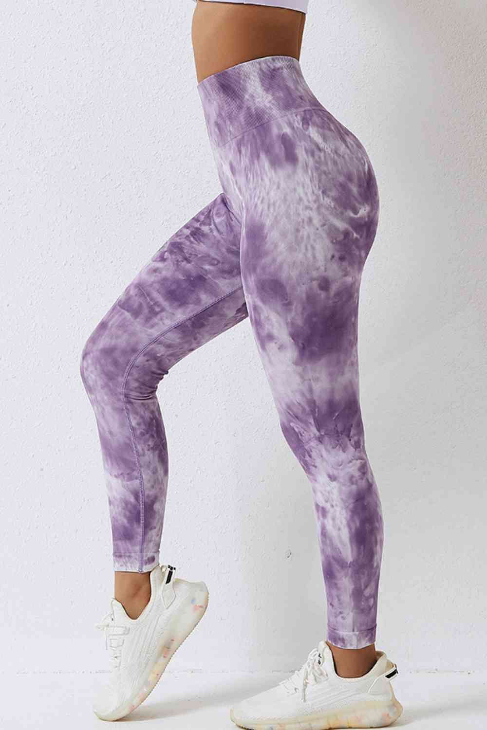 Trendsi leggins Lavender / S High Waist Tie-Dye Long Sports Pants