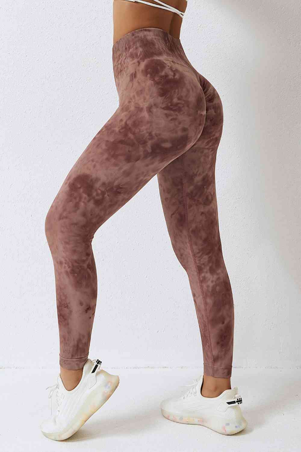 Trendsi leggins Taupe / S High Waist Tie-Dye Long Sports Pants