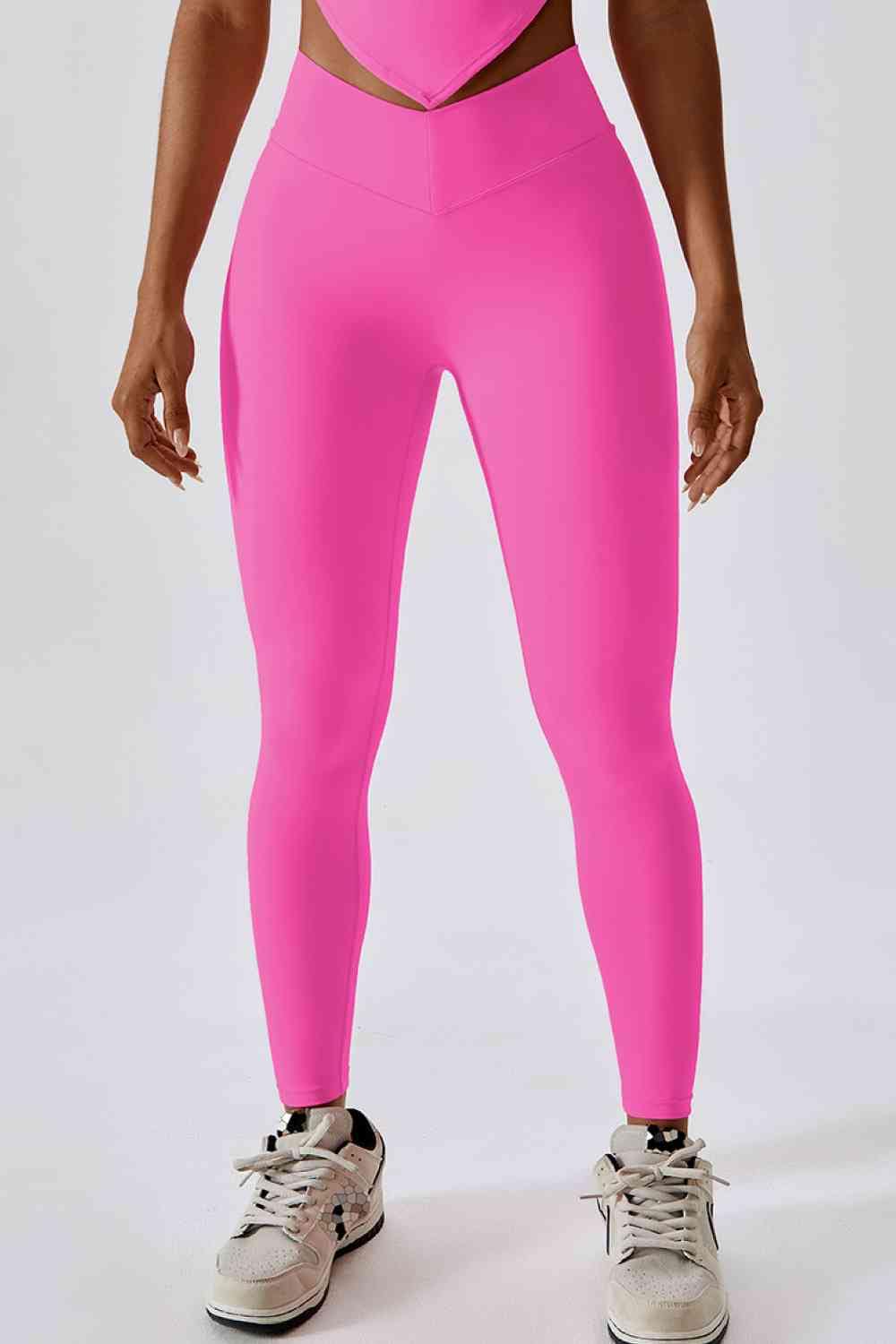 Wide Waistband Slim Fit Back Pocket Sports Leggings - ALLRJ