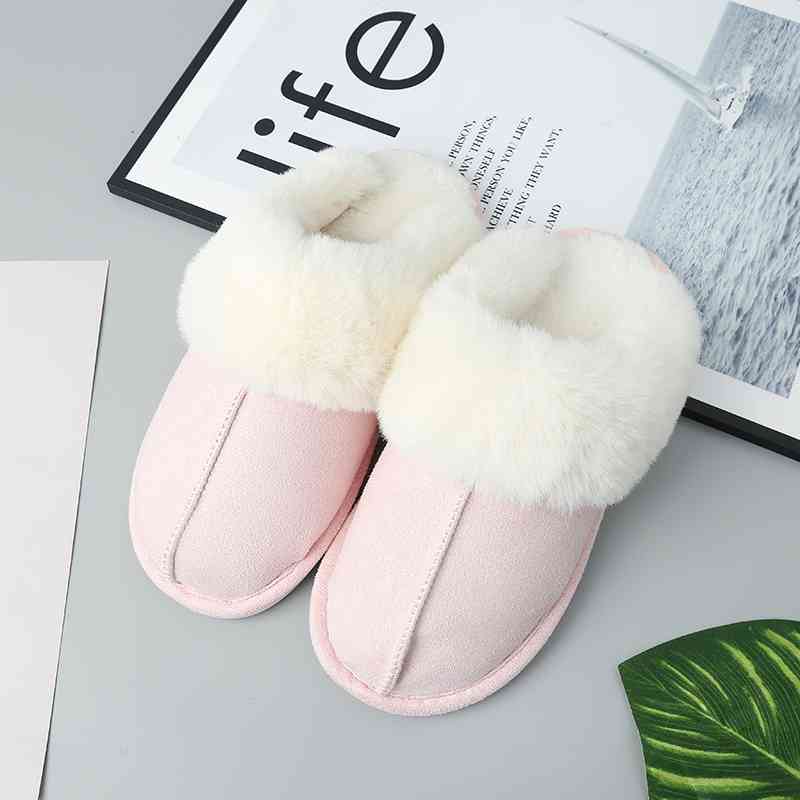 Trendsi Slippers Blush Pink / S Faux Suede Center Seam Slippers