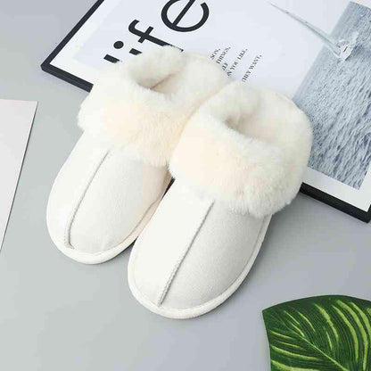 Trendsi Slippers Ivory / S Faux Suede Center Seam Slippers
