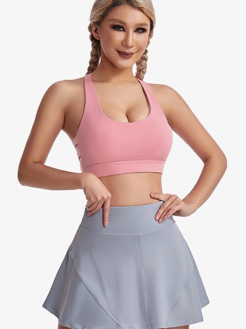 Trendsi Sports bra Blush Pink / S Cutout Sports Bra