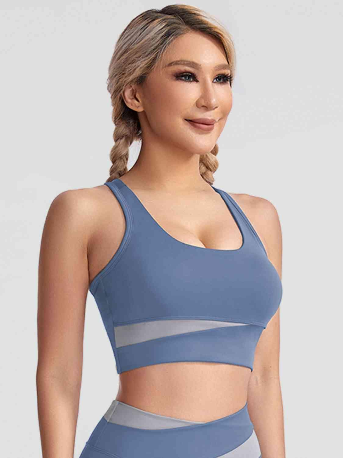 Trendsi Sports Bra Misty  Blue / S Racerback Sports Bra