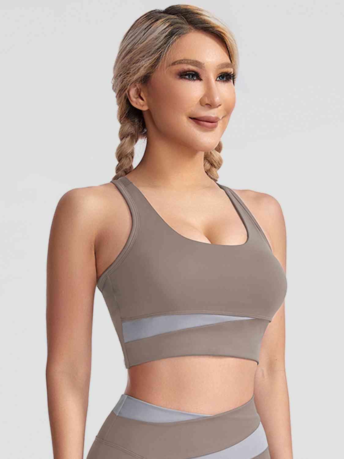 Trendsi Sports Bra Mocha / S Racerback Sports Bra