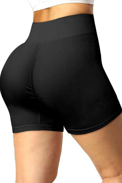 Trendsi sports shorts Black / S Ribbed Sports Shorts