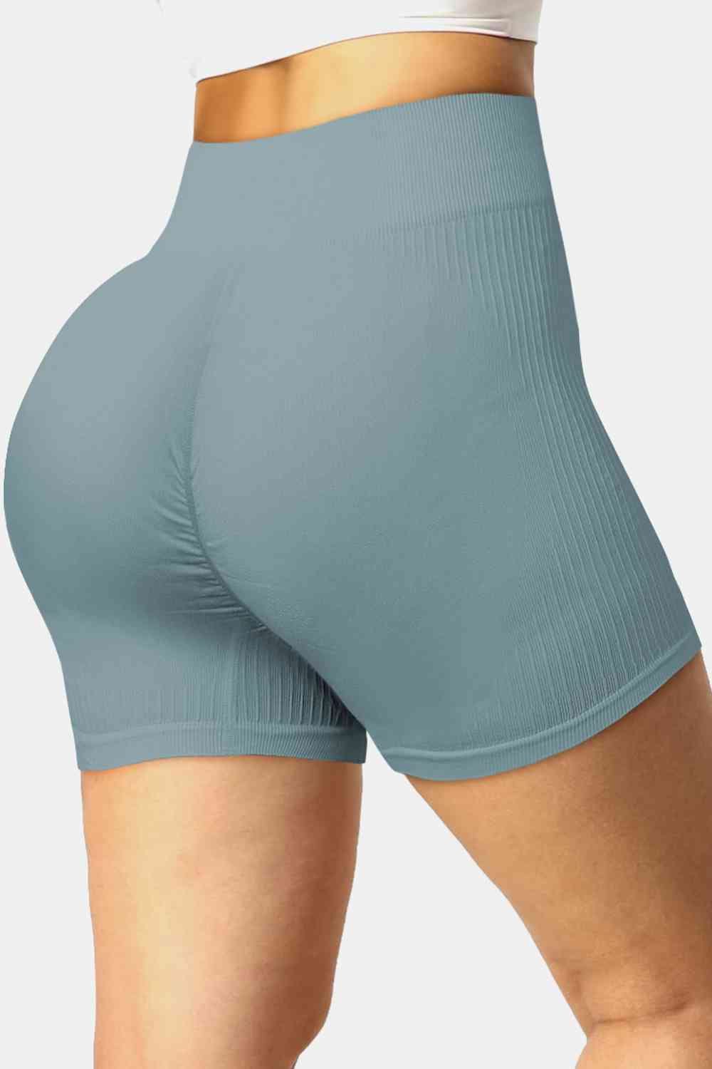 Trendsi sports shorts Cloudy Blue / S Ribbed Sports Shorts