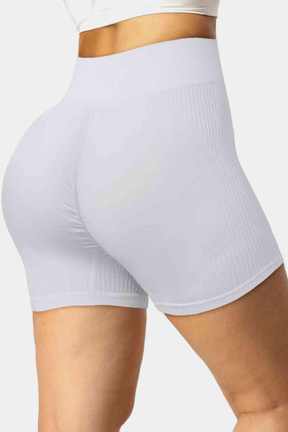 Trendsi sports shorts White / S Ribbed Sports Shorts