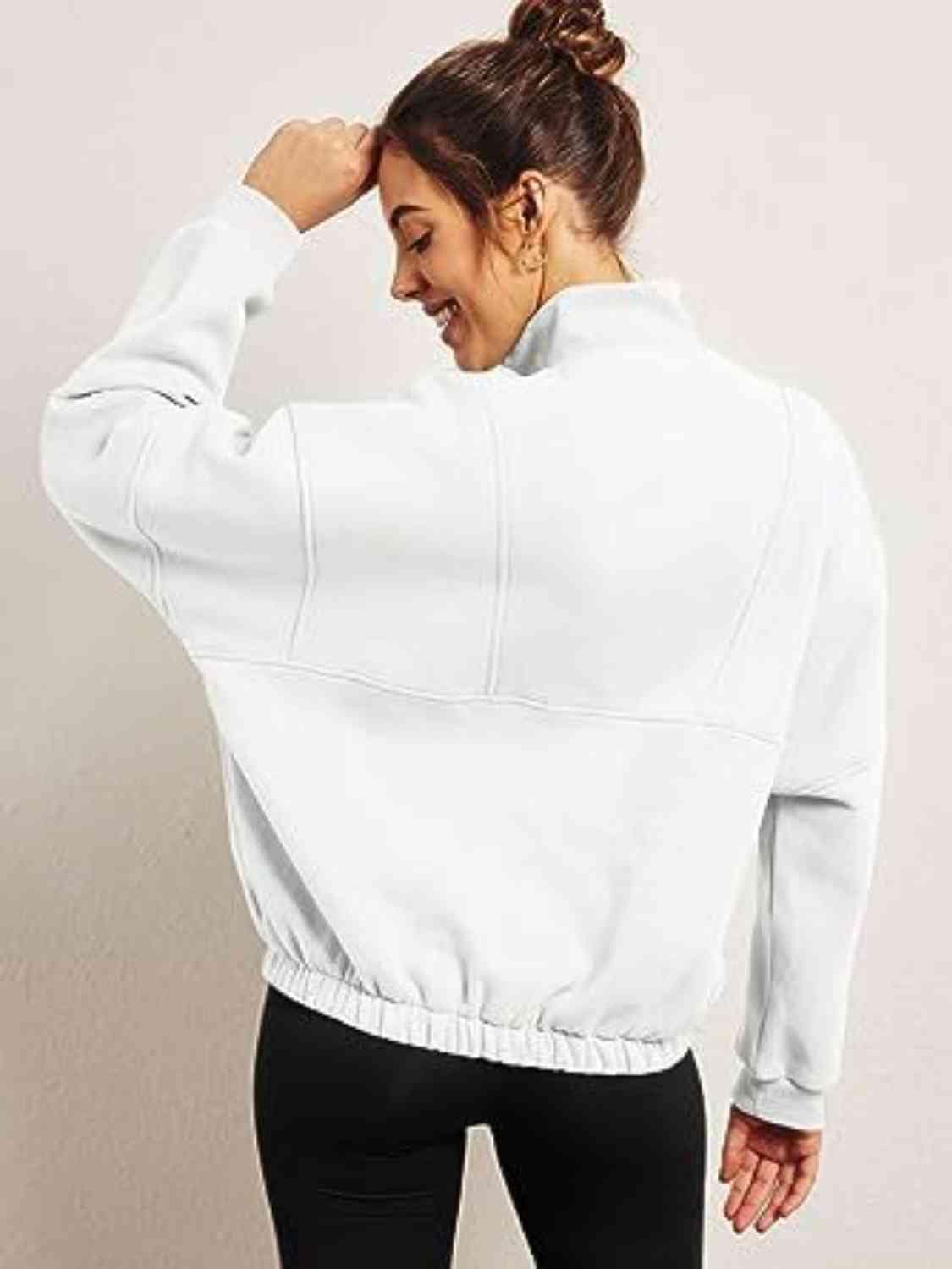 Trendsi Sweatshirt Half-Zip Long Sleeve Sweatshirt