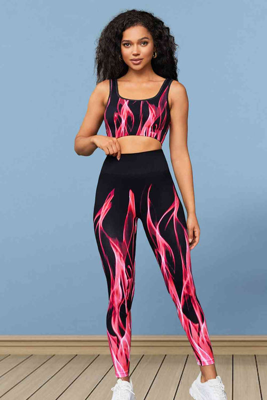 Trendsi Tank and legging set Black / S Sports Tank and Leggings Set