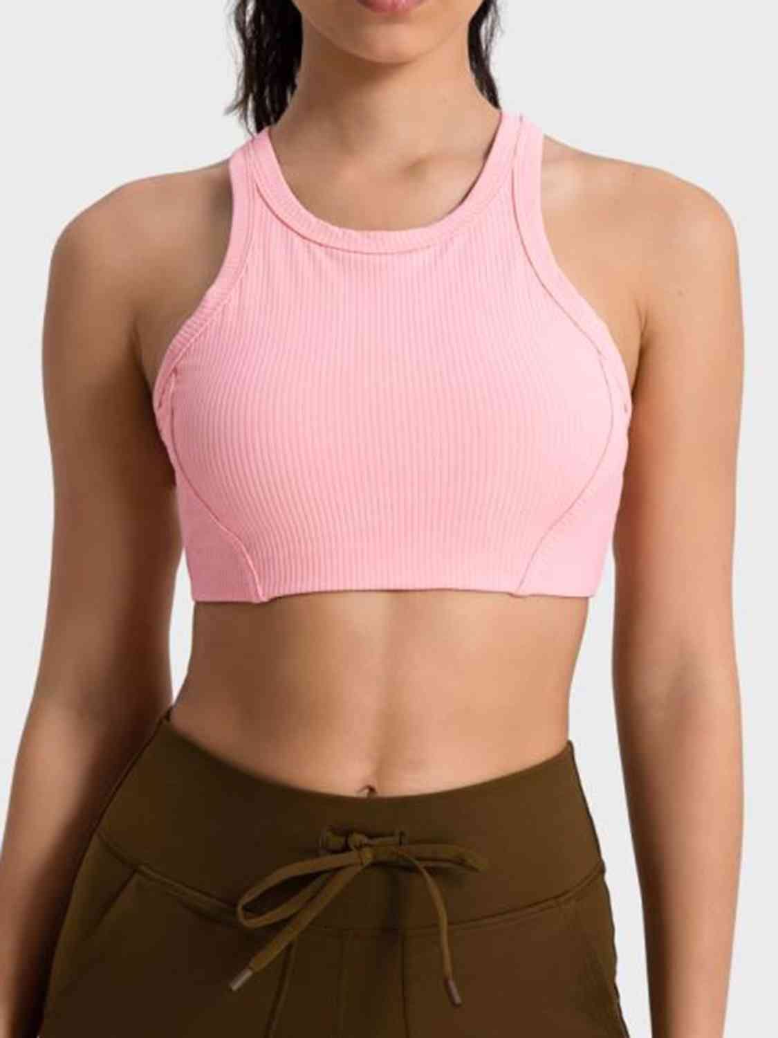 Trendsi Womens Cropped Sport Tank Blush Pink / 4 Wide Strap Cropped Sport Tank