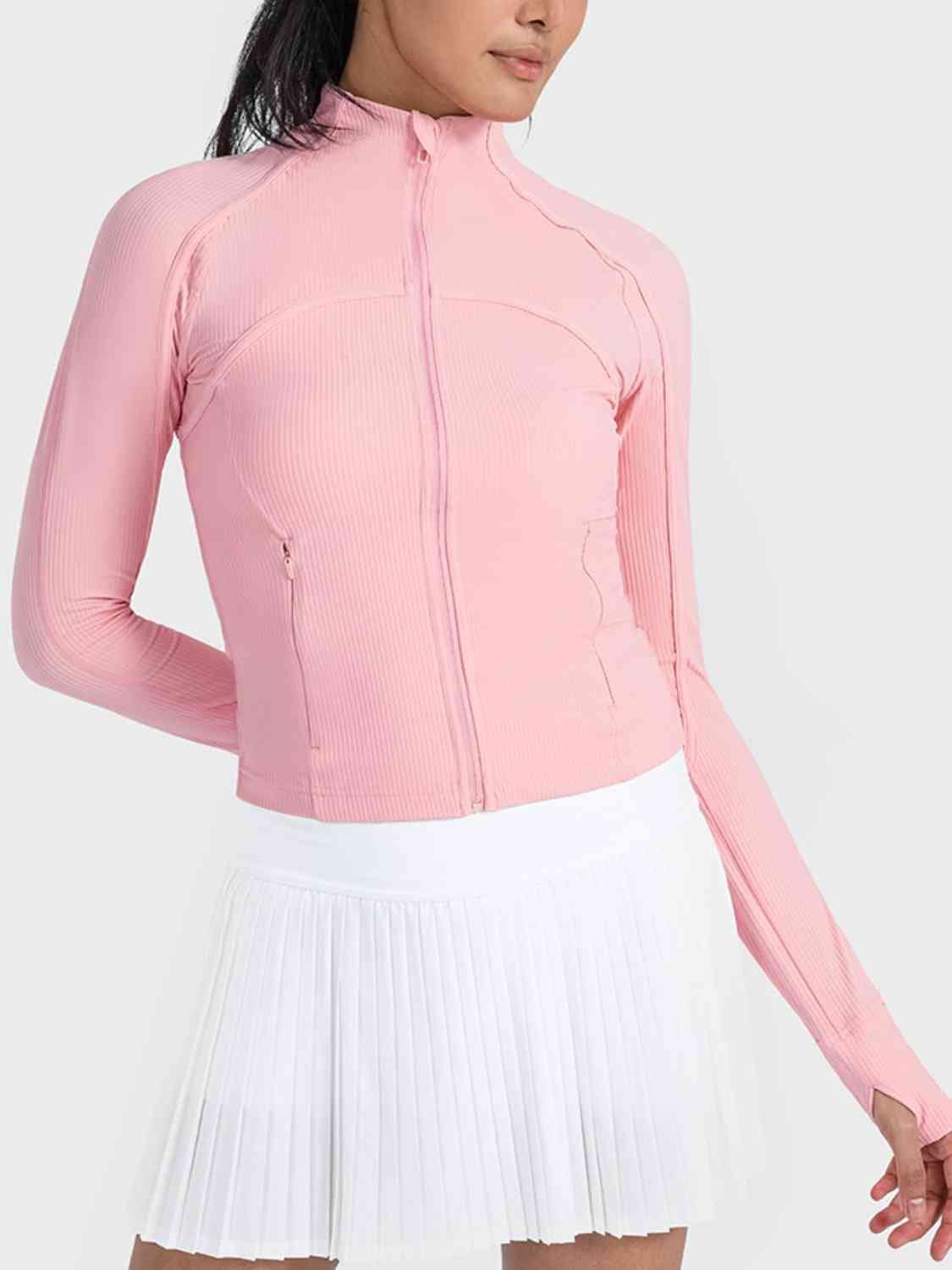 Zip-Up Long Sleeve Sports Jacket - ALLRJ