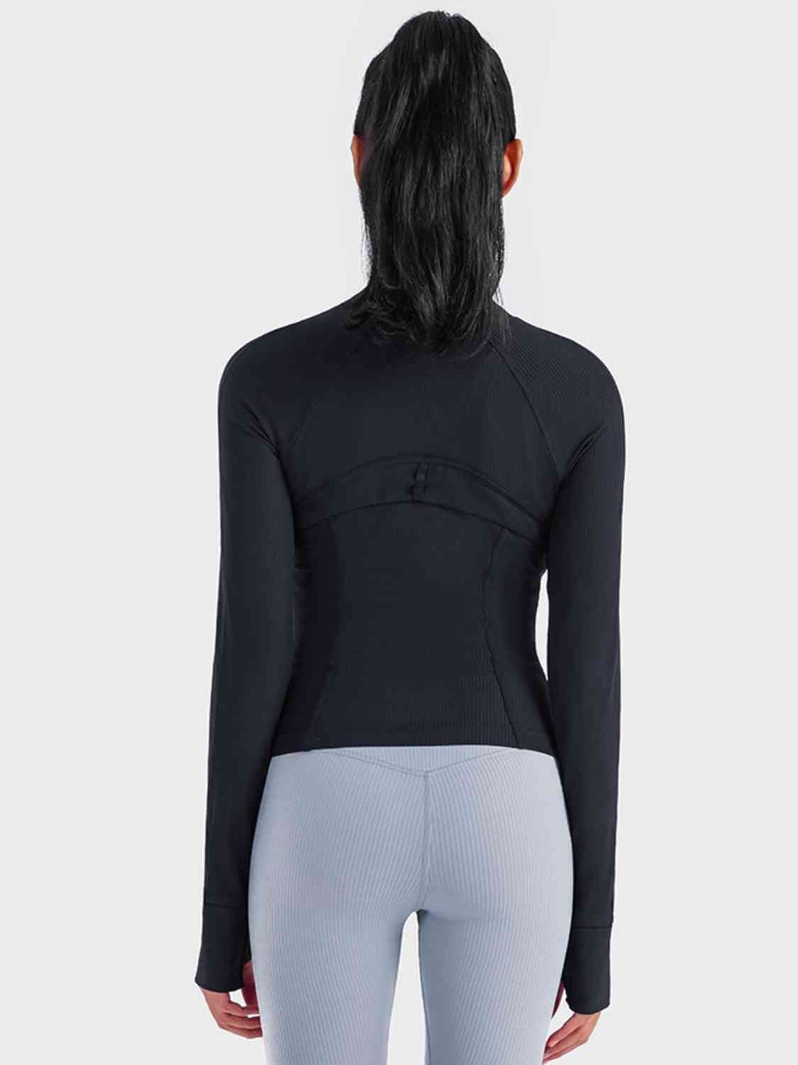 Zip-Up Long Sleeve Sports Jacket - ALLRJ