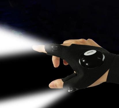 USAdrop 1 pair Fingerless Glove With LED Flashlight