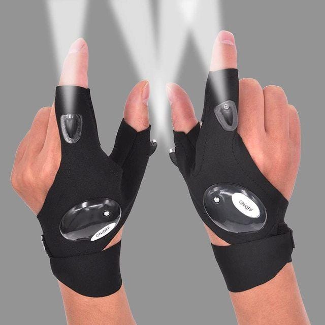 USAdrop 1 pair Fingerless Glove With LED Flashlight