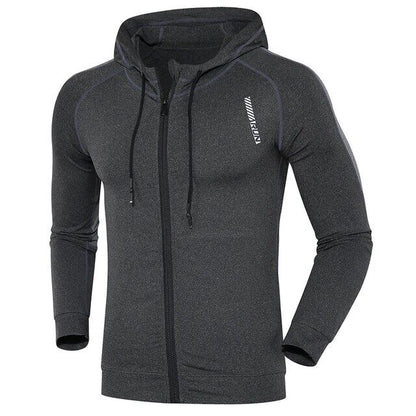 USAdrop grey / XXL Sports Jackets Men Running Coat Fitness Hooded Long Sleeve