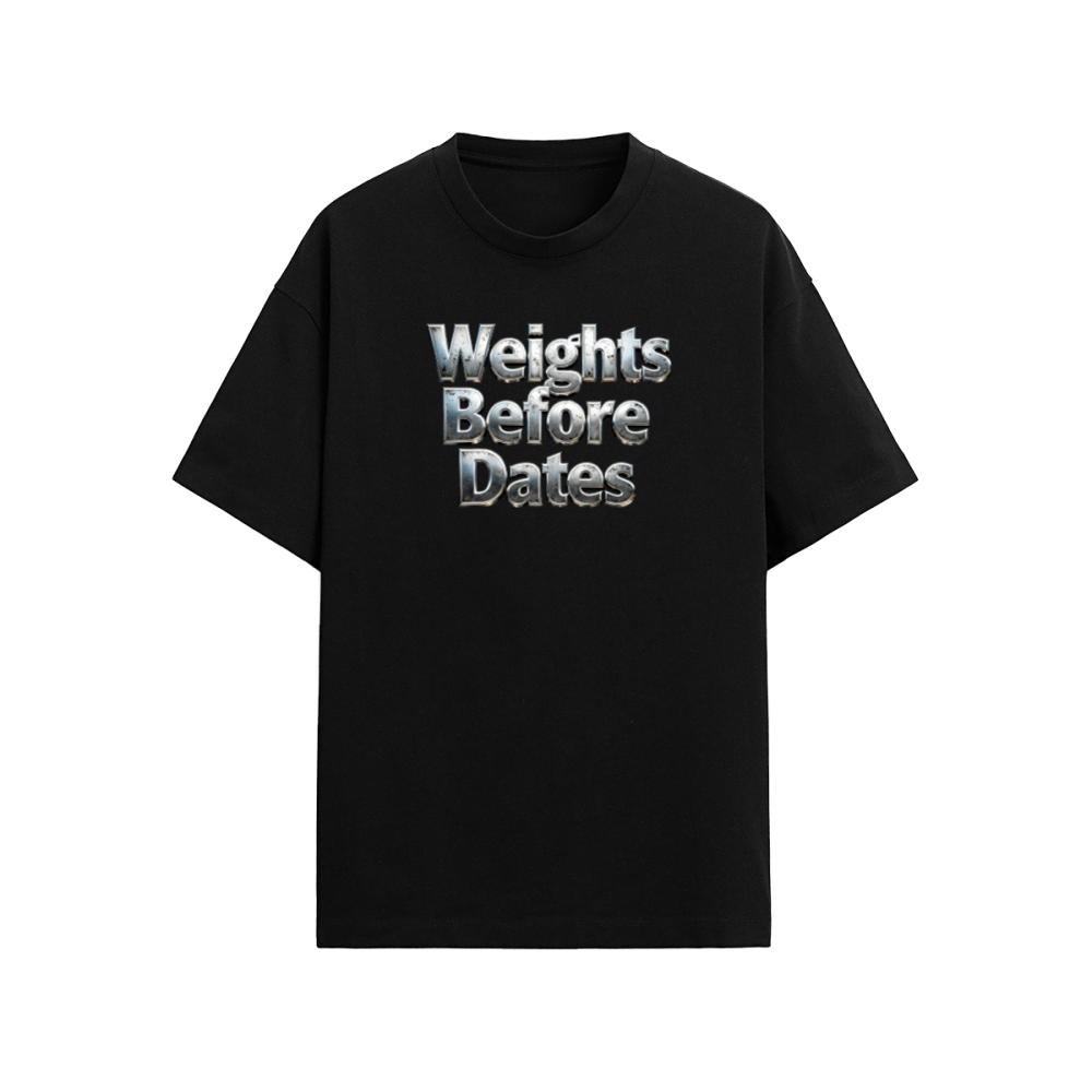 Weights Before Dates Gym T-Shirt 190GSM - Relaxed Fit Training Tee | ALLRJ - ALLRJ